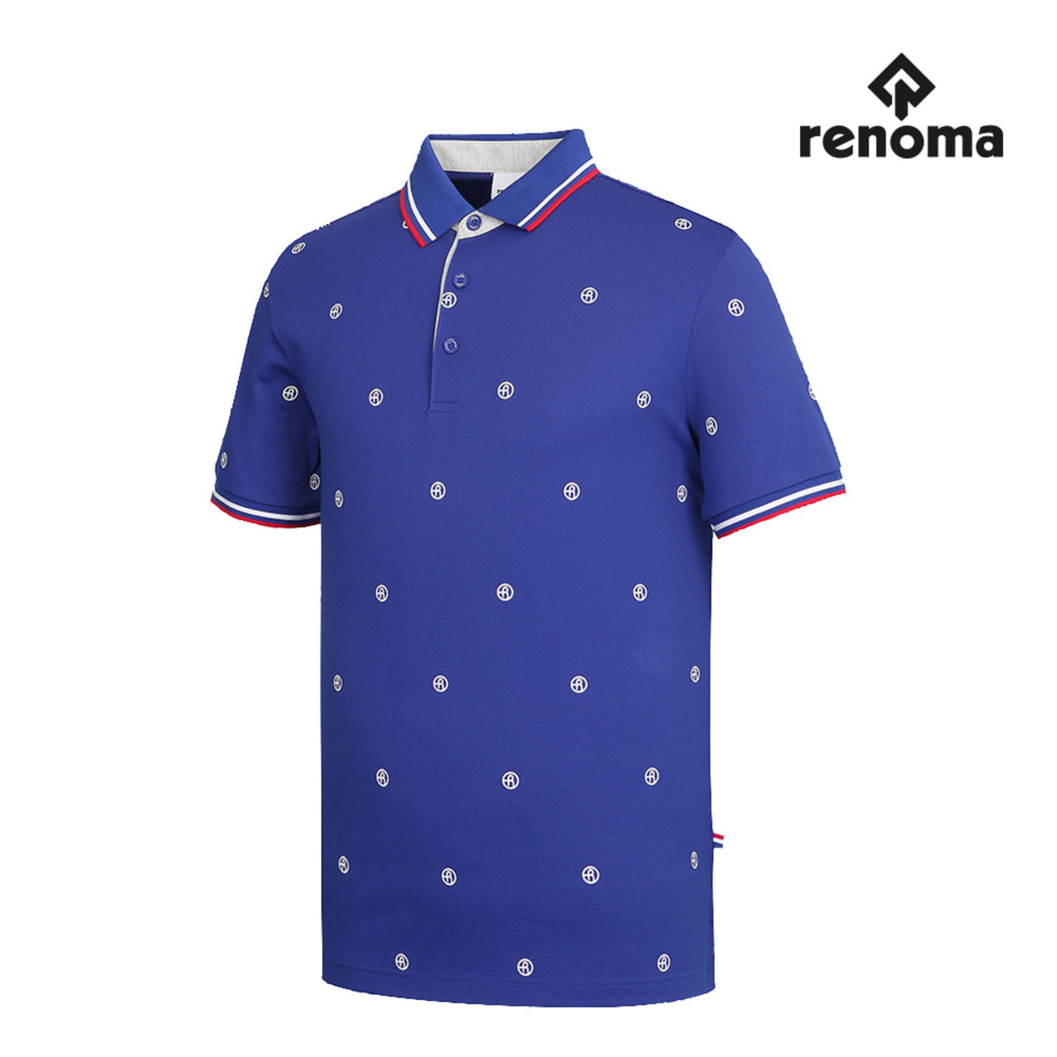 [레노마골프]남성 로고 패턴 카라 반팔 티셔츠 RMTPG2107-110_G