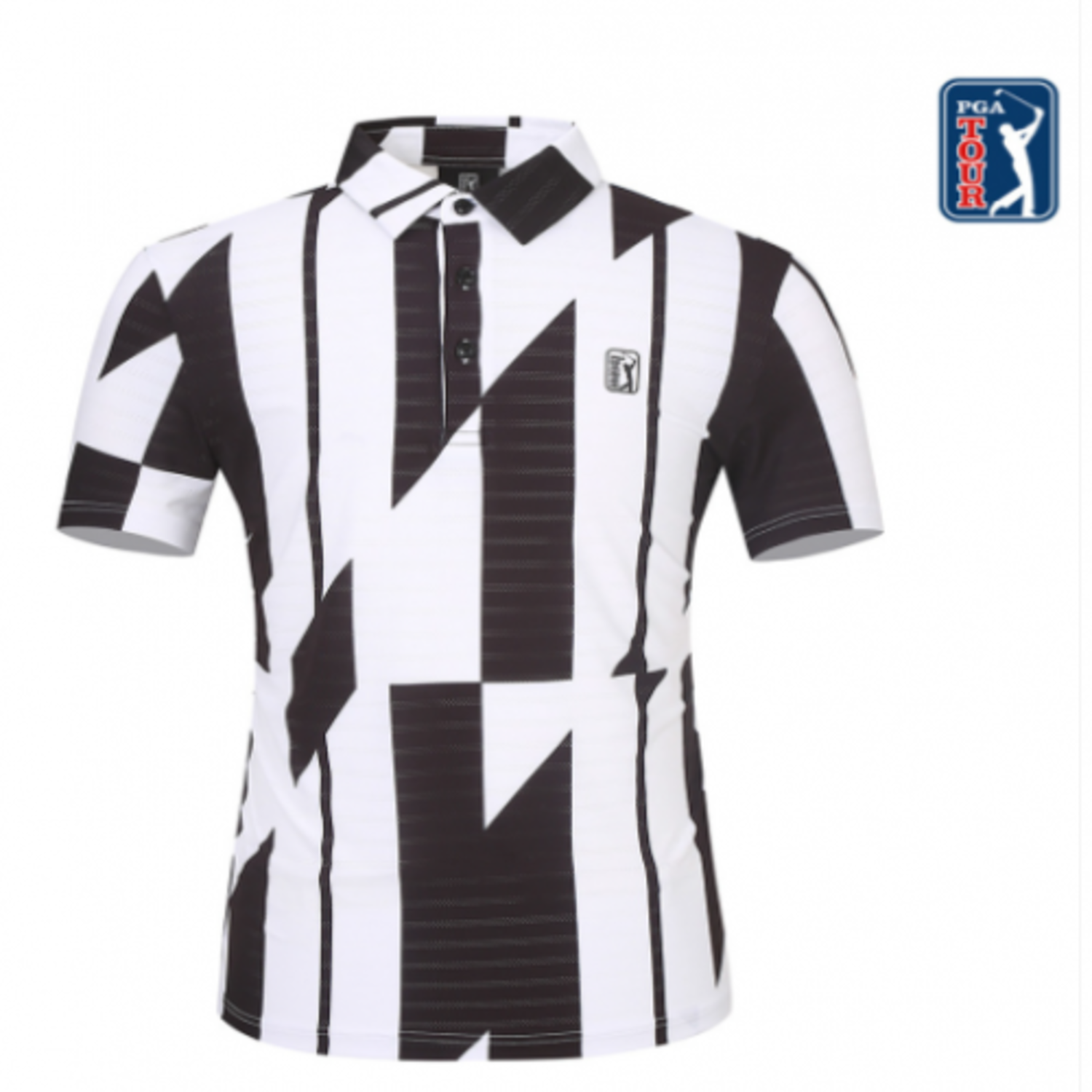 [GSH] PGA TOUR&amp;LPGA 남성 기하학 패턴 메쉬조직 티셔츠 L212TS133P19