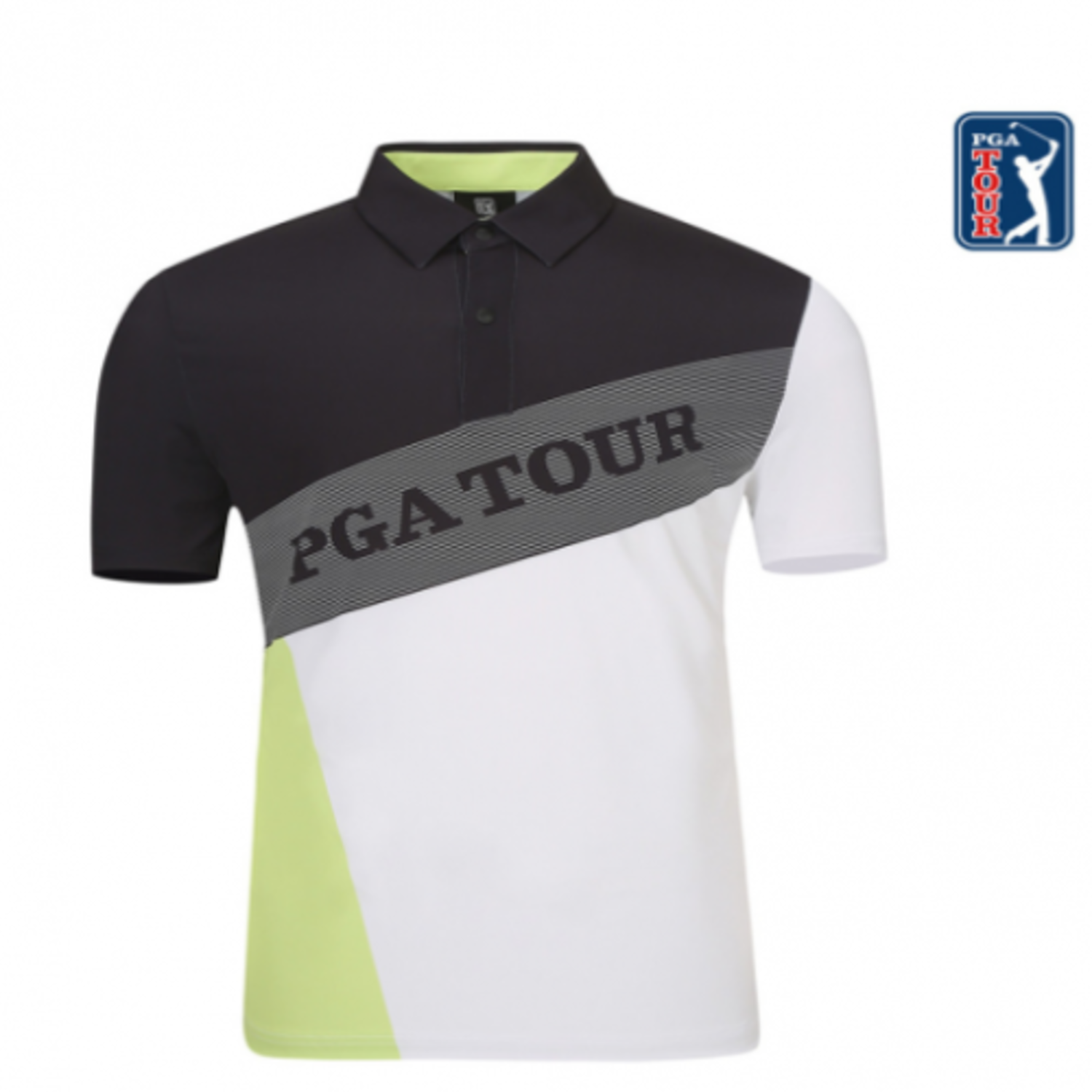 [GSH] PGA TOUR&amp;LPGA 남성 빅로고 포인트 컬러배색 티셔츠 L212TS152P00