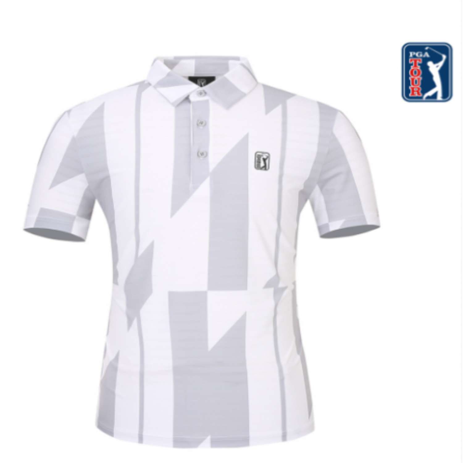 [GSH] PGA TOUR&amp;LPGA 남성 기하학 패턴 메쉬조직 티셔츠 L212TS133P12