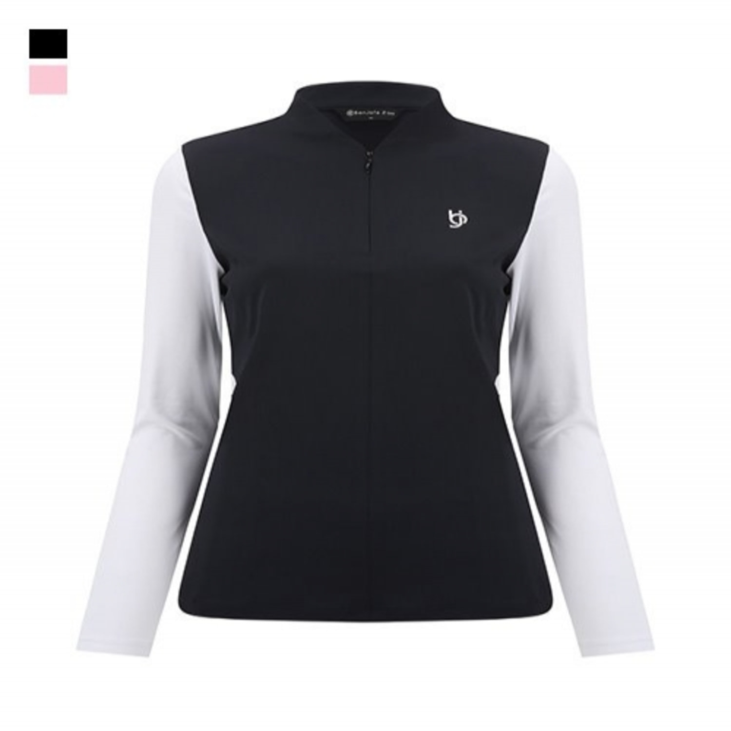 [GSH] 벤제프 여성 소매배색 변형카라티셔츠 Black BM1QWTS604