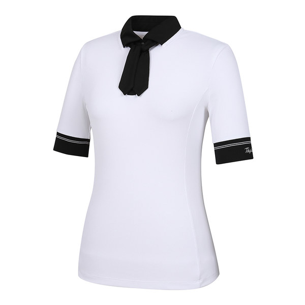 [테일러메이드] 여성 넥리본 반팔 티셔츠 TWTYK6148-100