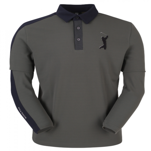 [GSH] PGA TOUR&amp;LPGA 남성 부클자수 포인트 긴팔 티셔츠 L223TL104P56