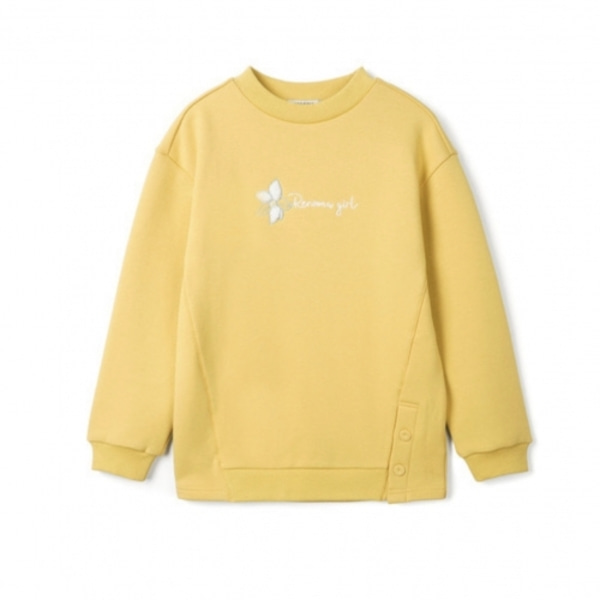 [GSH] 레노마키즈 여아 꽃 자수 노란색 롱 티셔츠 머스타드  R2142T164
