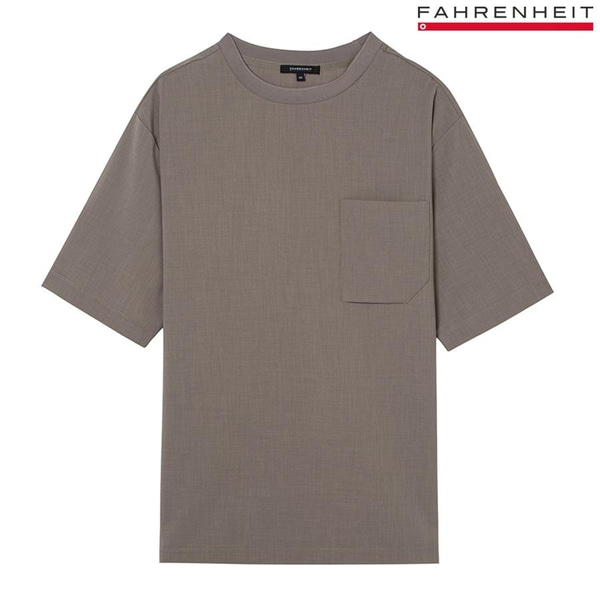 [GSH] 파렌하이트 솔리드 포켓 배색 오버핏 반팔 티셔츠 (EI3308)