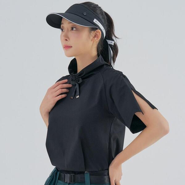 [레노마골프] 여성 어깨 셔링 하이넥 반팔 티셔츠 RWTHM6112-199