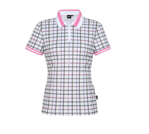 [GSH] JDX 여성 시즌 체크 패턴 반집업 티셔츠 X2TSV6549