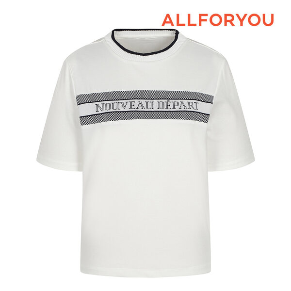[올포유] 24SS 여성 레터링 시보리 반팔 티셔츠 ALTRN3231-100